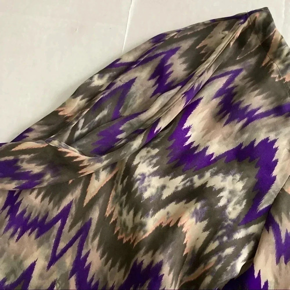 Parker silk abstract chevron print scoop neck tunic top medium - Picture 5 of 8